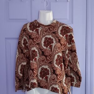 Bon Worth | Women9 Vintage Paisley Print Blouse Large Petite